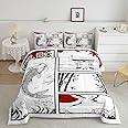 Feelyou Kids Japanese Koi Fish Comforter Set - Full Size Japanese Wave Crane Bedding Set - Boys & Girls Fuji Mountain Bamboo Comforter - Japan Tokyo Style Quilt Set
