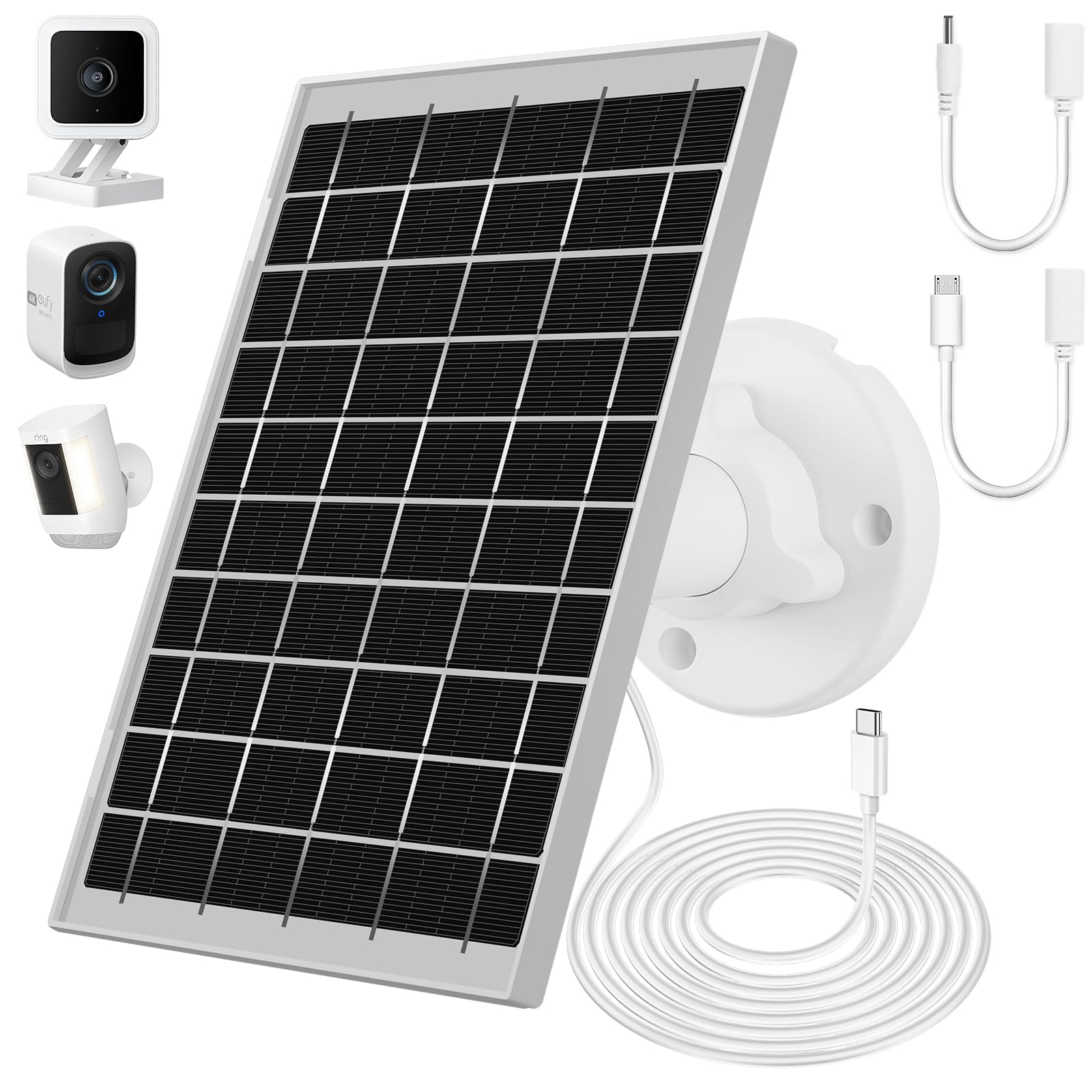 Photo 1 of 7W Solar Panel for Ring Camera, USB Ring Solar Panel for Security Camera with DC Port Charger, Ring Solar Charger Compatible