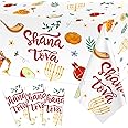 3 Packs Rosh Hashanah Tablecloth Waterproof Rosh Hashanah Plastic Table Cover Shana Tova High Holy Day Tablecloth Jewish New Year Tablecloth for Kitchen Dining Room Decor Supplies 54 x 108 Inches