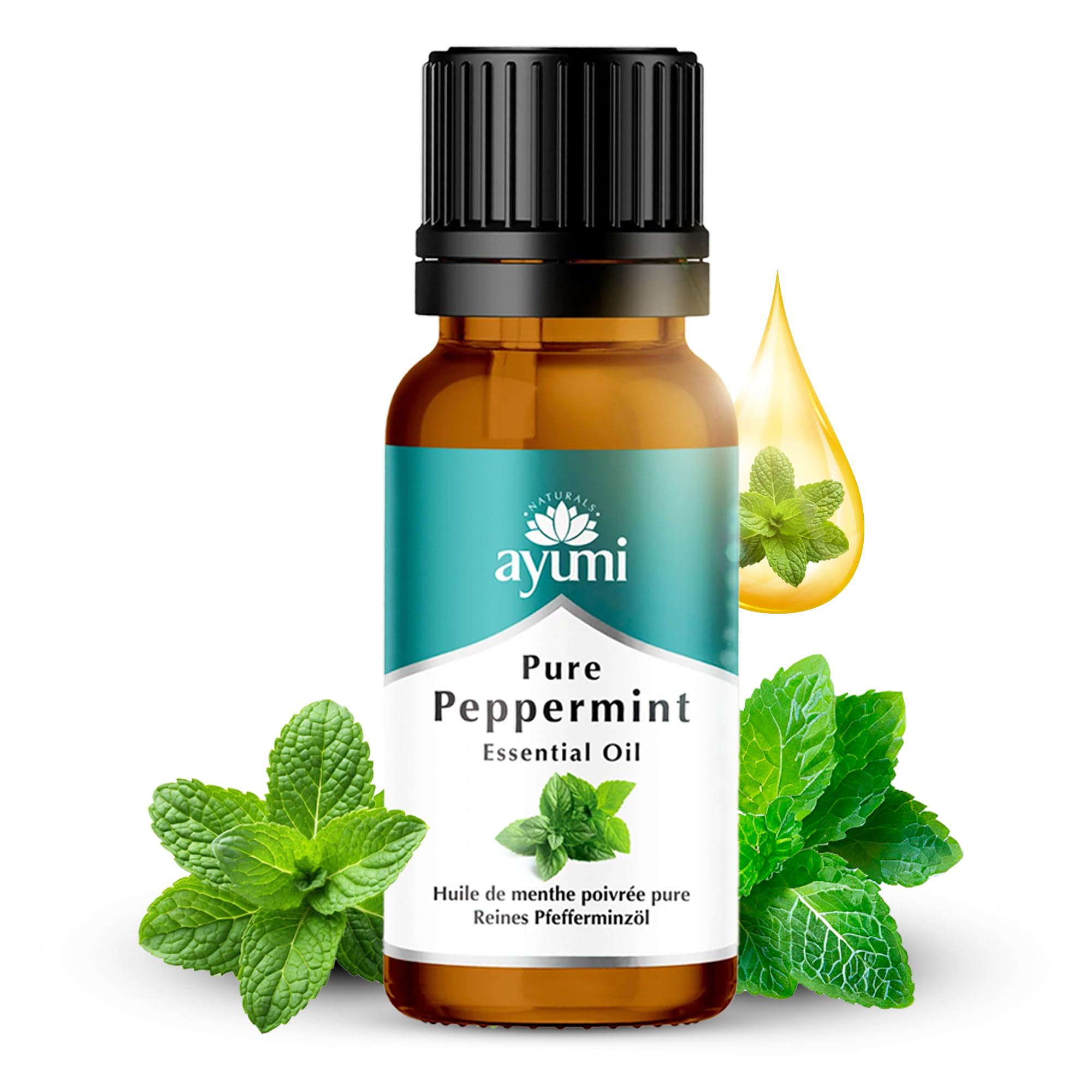 Ayumi Peppermint Oil Rat Repellent | 100% Pure Peppermint Oil Spider Repellent | Essential Oil for Bloating Relief | Aromatherapy Diffuser Oil | Headache and Migraine Relief |15ml