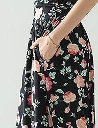 DOUBLJU Casual High Waisted Maxi Skirts with Pocket