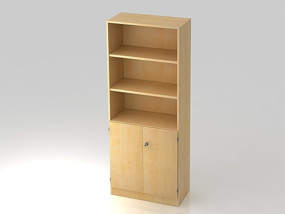 Bumo Office Aktenschrank Regal Schrank Abschliessbar Aus Holz Kombination Flugeltur Regalschrank Inkl Einlegeboden Buroschrank Buro Schrankwand System Aktenregal Schrank Kombi Ahorn Ahorn Amazon De Kuche Haushalt