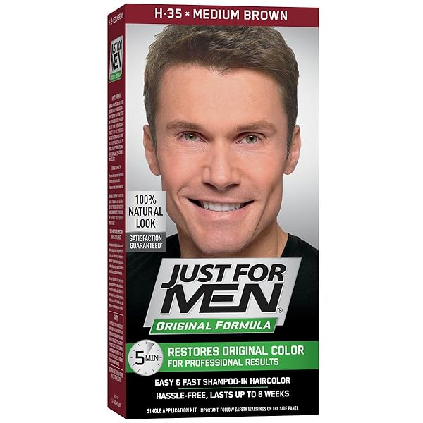 JUST FOR MEN ORIGINAL FORMULA MEN’S HAIR COLOR, MEDIUM BROWN, 4 FL OZ (PACK OF 1)