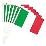 25 Pack Italy Small Flag, Hand Held Italian Stick