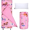 Wildkin Kids Microfiber Nap Mat – Soft Sleep Mat with Pillow, Ideal for School & Travel - Horses