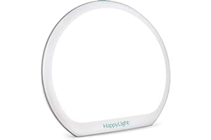 Verilux HappyLight Alba - New Round UV-Free LED Therapy Lamp, Bright White Light with 10,000 Lux, Adjustable Brightness, Color, and Countdown Timer