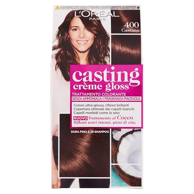 Loréal Paris Colorazione Capelli Casting Crème Gloss Tinta Colore Trattamento Senza Ammoniaca Per Una Fragranza Piacevole 400 Castano