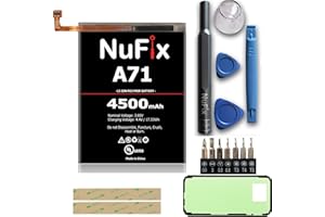 NuFix Battery Replacement for Samsung A71 4500mAh Compatible Replacement Battery EB-BA715ABY A715F A715DS A715W (Complete Kit