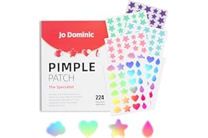 Jo Dominic 224 Counts Cute & Fashion Stars Pimple Patches for Face, Hydrocolloid Acne Patches, Zits Absorbing Patch, Covering Zits and Blemishes with Salicylic Acid, Tea Oil & Centella, Cruelty Free