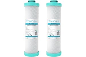 Neo-Pure RV Replacement Filter for Forest River FRE-10-GN (2.5 x 10") RV Water Filter Activated Carbon Block Push-Nipple Cartridge Replaces FRE-10-BN(2PK)