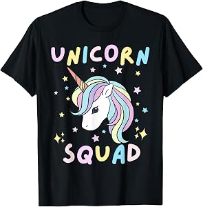 Unicorn Squad Cute Rainbow Lover Family Birthday Girls Party T-Shirt