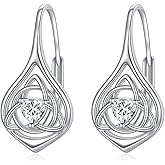 POPLYKE Sterling Silver Celtic Hoops Earrings Small Celtic Knot Huggie Earrings Jewelry Gift for Women