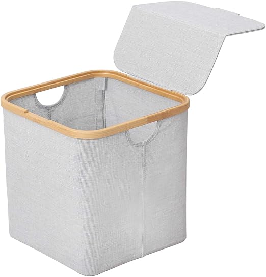 Amazon Gudee 収納ボックス 収納バスケット ふた付き おりたたみ 布 竹 Gudeelife Akore Storage Basket With Lid Square スクエア 正方形 かご バスケット オンライン通販