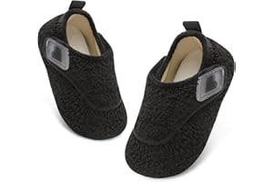 BARERUN Toddler Slippers Boys Girls House Shoes Warm Kids Slippers With Non-Slip Rubber Sole Fuzzy Cozy Walking Shoes Indoor/Outdoor