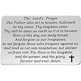 WUSUANED The Lord's Prayer Wallet Card Bible Verse Jewelry Our Father Who Art in Heaven Jewelry Religious Gift For Christian Believer