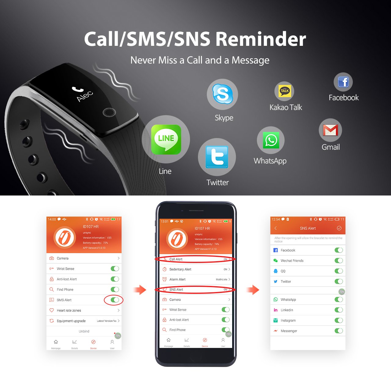 VicTop Heart Rate Monitor Smart pulsera Fitness salud ...