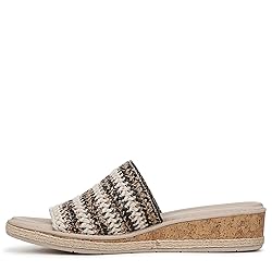 BZees Womens Breezy Slide Sandal Black Raffia 6 W