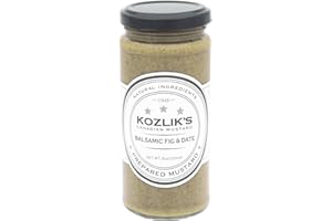 KOZLIKS Kozlik's Balsamic Fig & Date Sweet Brown Yellow Dijon Natural Gluten Free Non-GMO Mustard, 8.5oz Jar