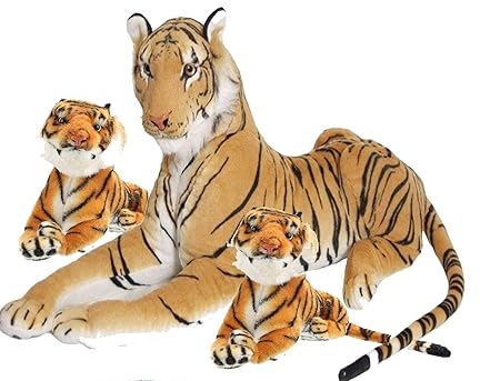 HARDI THRIVE Tiger with 2 Cubs Soft Toy | Animal with Babies Tiger with 2cubs