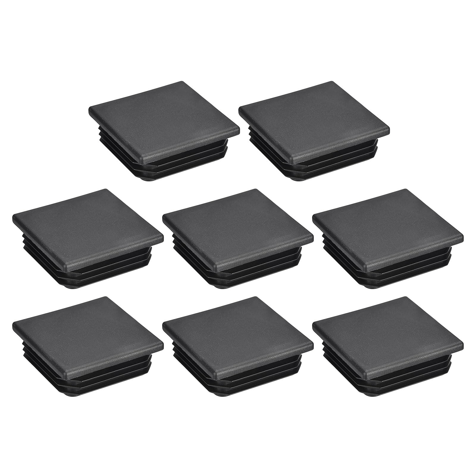 uxcell 8Pcs 60mmx60mm(2.36inch) Plastic Tubing Plug Square Post End Caps for Handrail Stair Newel Guardrail Tube Black