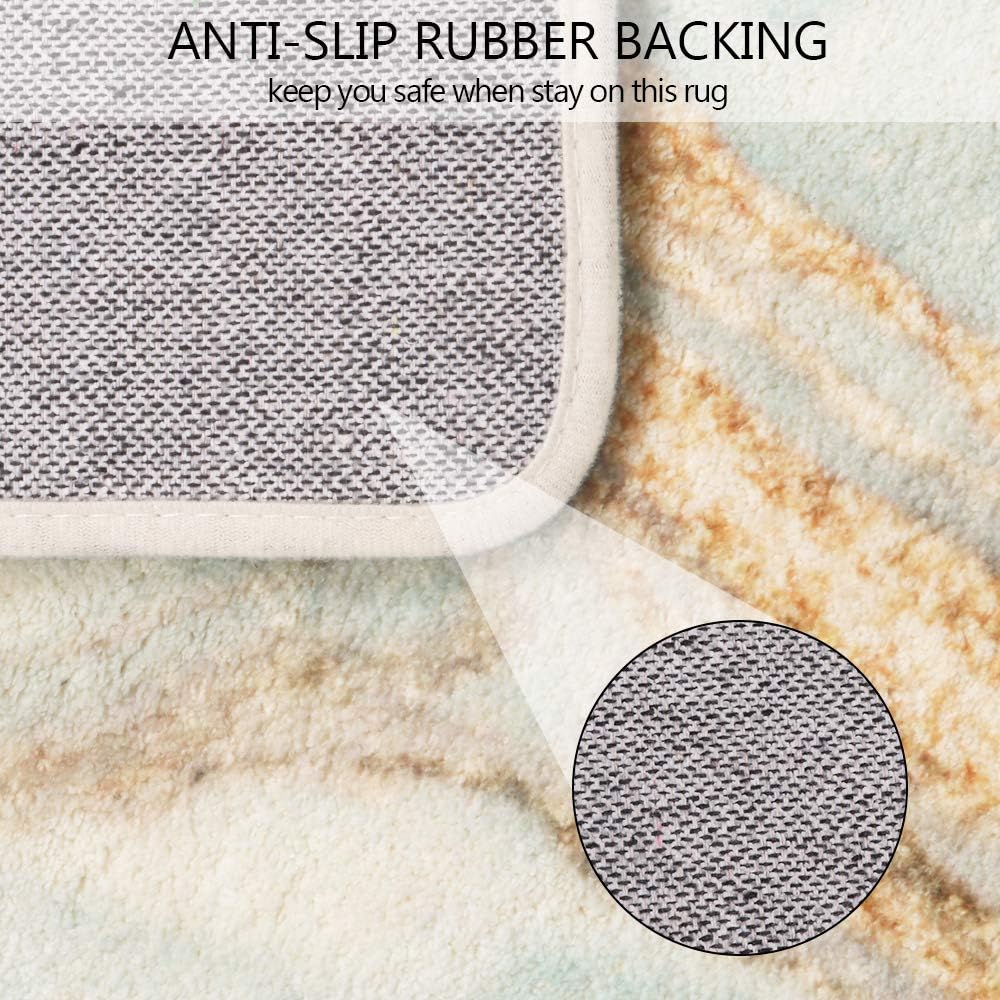 Uphome Area Rugs 2’x3’ Luxury Turquoise Marble Velveteen Bath Rugs Non-Slip Door Carpet Microfiber Absorbent Machine-Washable Floor Accent Rug for Bedside Throw Mat: Home & Kitchen