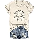 Women's Christian Shirts Jesus Faith Cross Graphic V-Neck T Shirt Easter Religious Sayings Inspirational Tee Tops