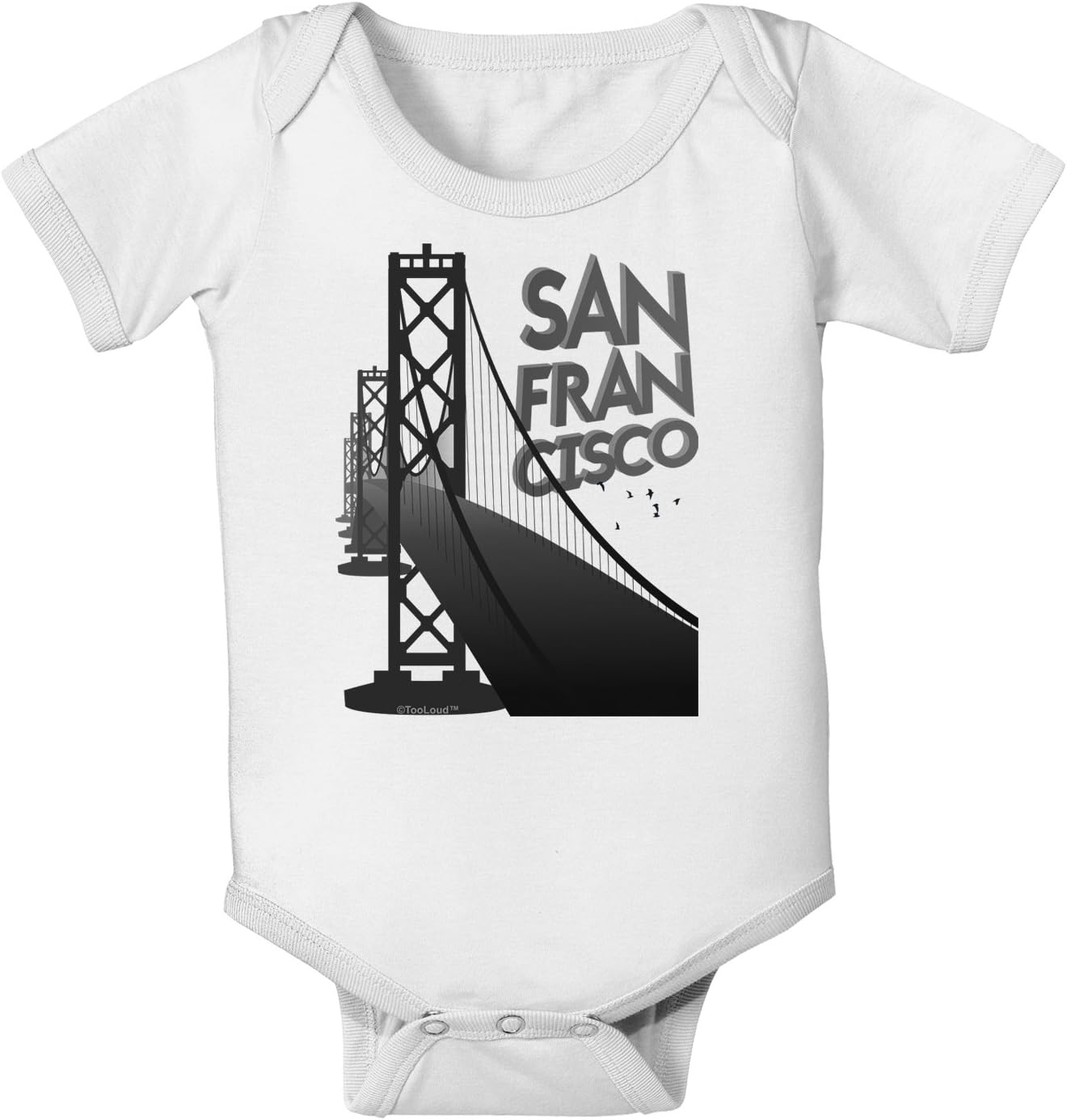 TOOLOUD San Francisco Text Bay Bridge Baby Romper Bodysuit