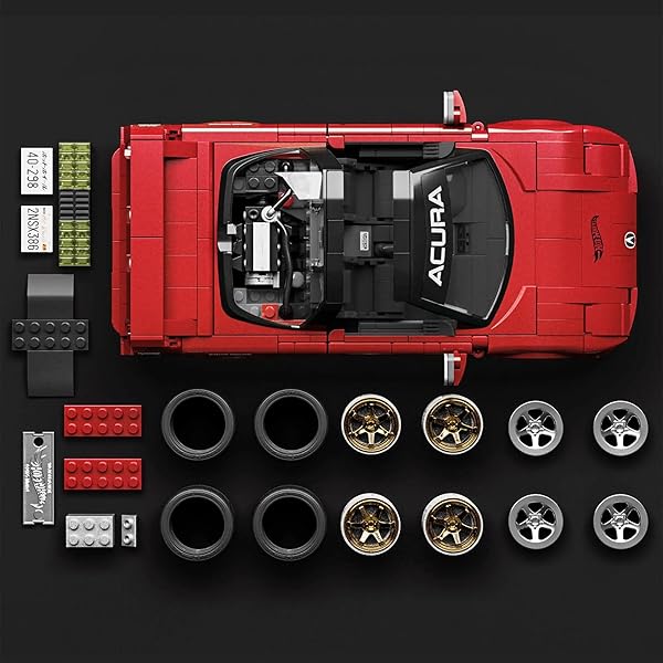 HOT WHEELS 1/16 HONDA ACURA NSX 1990 ASSEMBLY KIT, 876 PIECES, INCLUDES 1/64 MINI CAR, MATTEL [PARALLEL IMPORT]