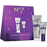 No7 Retinol Favorite Gift Set - Skincare Set Includes Retinol Night Repair Cream & Retinol Eye Cream - Visibly Smoothes, Plumps & Firms Complexion with Collagen Peptides + Shea Butter (2 Count)