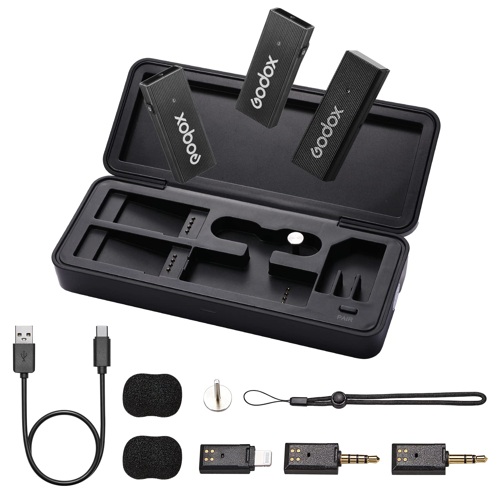 Photo 1 of GODOX ?2025 Latest Model Movelink Mini LT Kit Wireless Microphone System, 2.4GHz Lavalier Mic 100m(328ft.) Range with Charging Case for iPhone, Camera, Vlogger, Youtuber, Interviewer