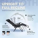 Straame Zero Gravity Chairs Set of 2 Folding Reclining Garden Chairs Black view 4