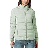 PUREPEAR Women's Packable Puffer Jacket Hooded Lightweight Puffy Jackets Windproof Winter Coat