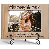 Mommy and Me Picture Frame, Mom Picture Frame Birthday Gifts for Mom Mother, Wooden Photo Frame with Stand, 4x6" Photo Frame for Tabletop Display, Home Office Bedroom Desk Decor Shelf Display/XK12