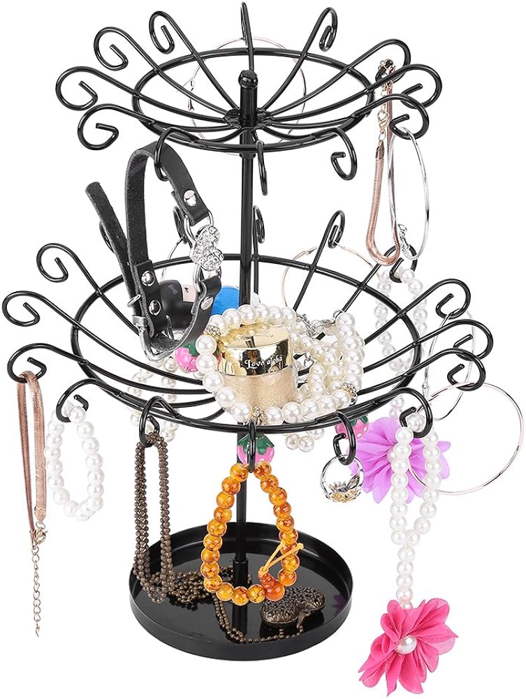 Jewelry Holder, MultiFunctional Spin Necklace Metal Holder
