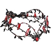 MOSTORY Crystal Witch Crown Headpiece - Fairy Raw Quartz Crown Elven Circlet for Witch Renfaire Renaissance Halloween Cosplay