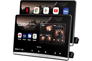 SEVENTOUR 12.4 inch 4K Android 11 Car TV Headrest Monitor for Cars Back Seat Rear Entertainment System, Dual Linked Touch Screen Support Phone Wireless Mirroring,with WiFi/BT/HDMI/Video Player (4G+64G Pair)