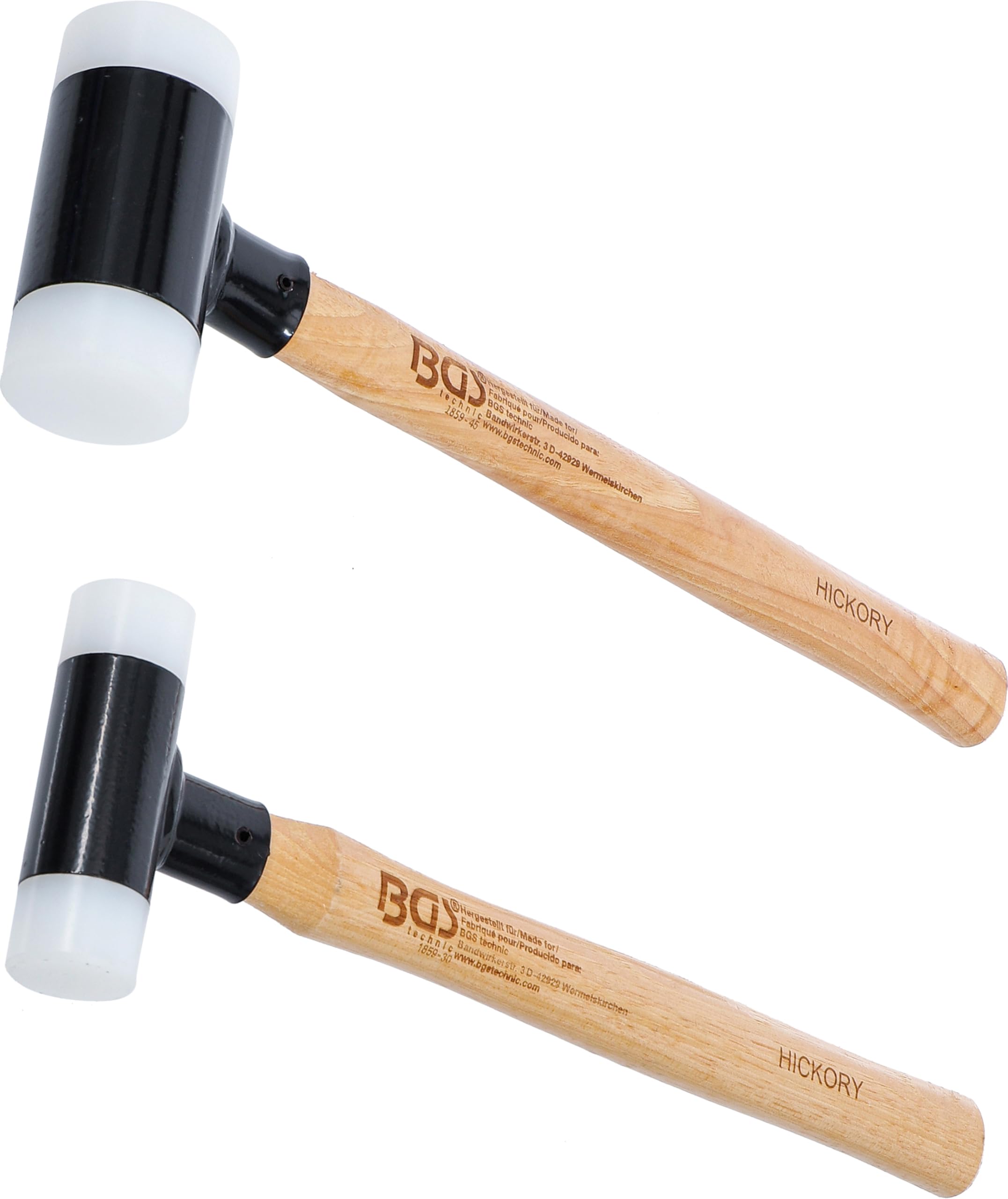BGS 1859 | Dead Blow Hammer Set | Hickory Handle | Soft Head | Ø 30 / 45 mm | 300 / 550 g | 2 pcs.