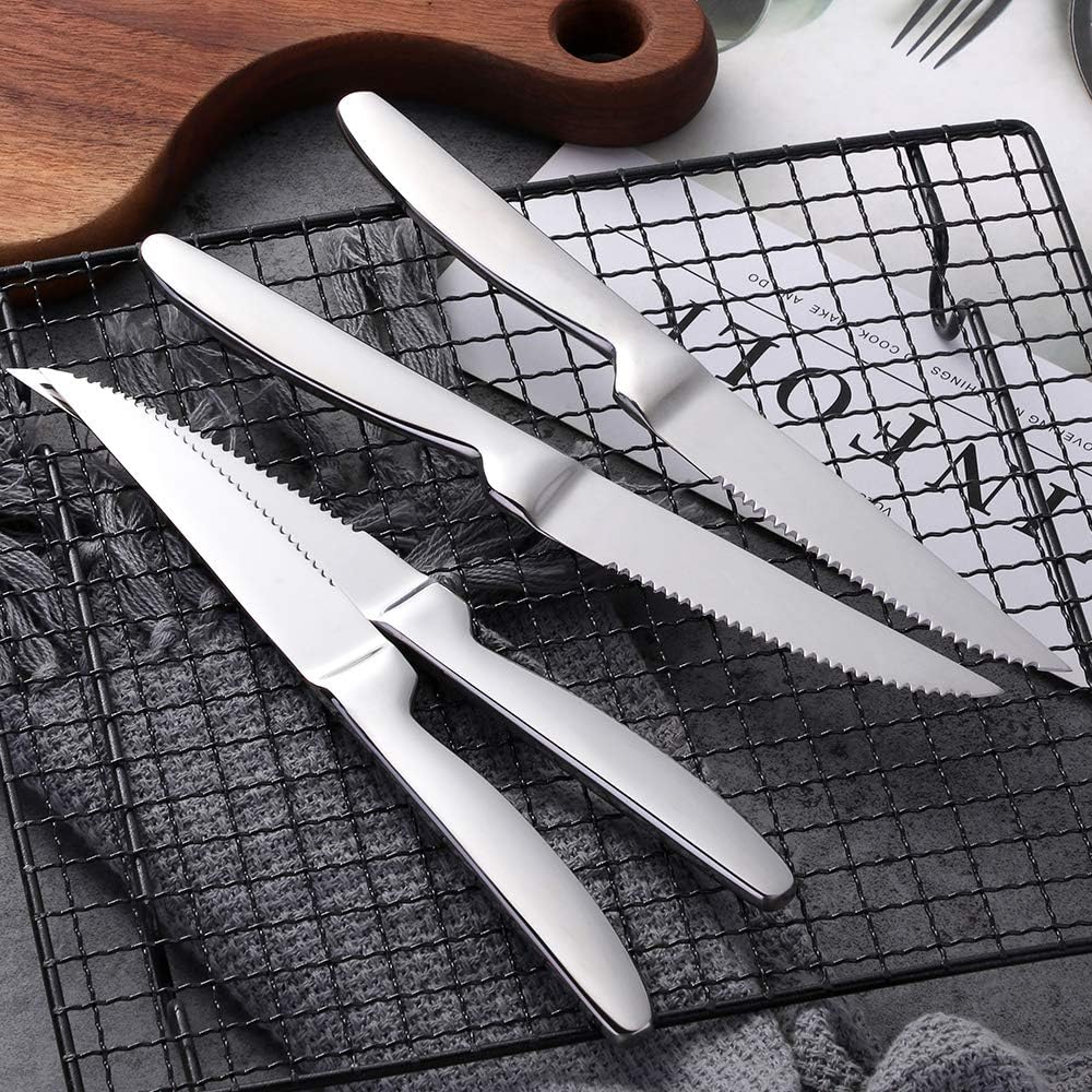 BISDARUN Stainless Steel Serrated Steak Knives Set of 6 - Image 4