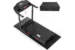 CIIHI C CIIHI Foldable Rubber Treadmill Mat - Walking Pad Mats for Home Fitness - Bike Gym Mat in High Resilience, Floor Protector with Non-Slip Texture, Easy to Clean