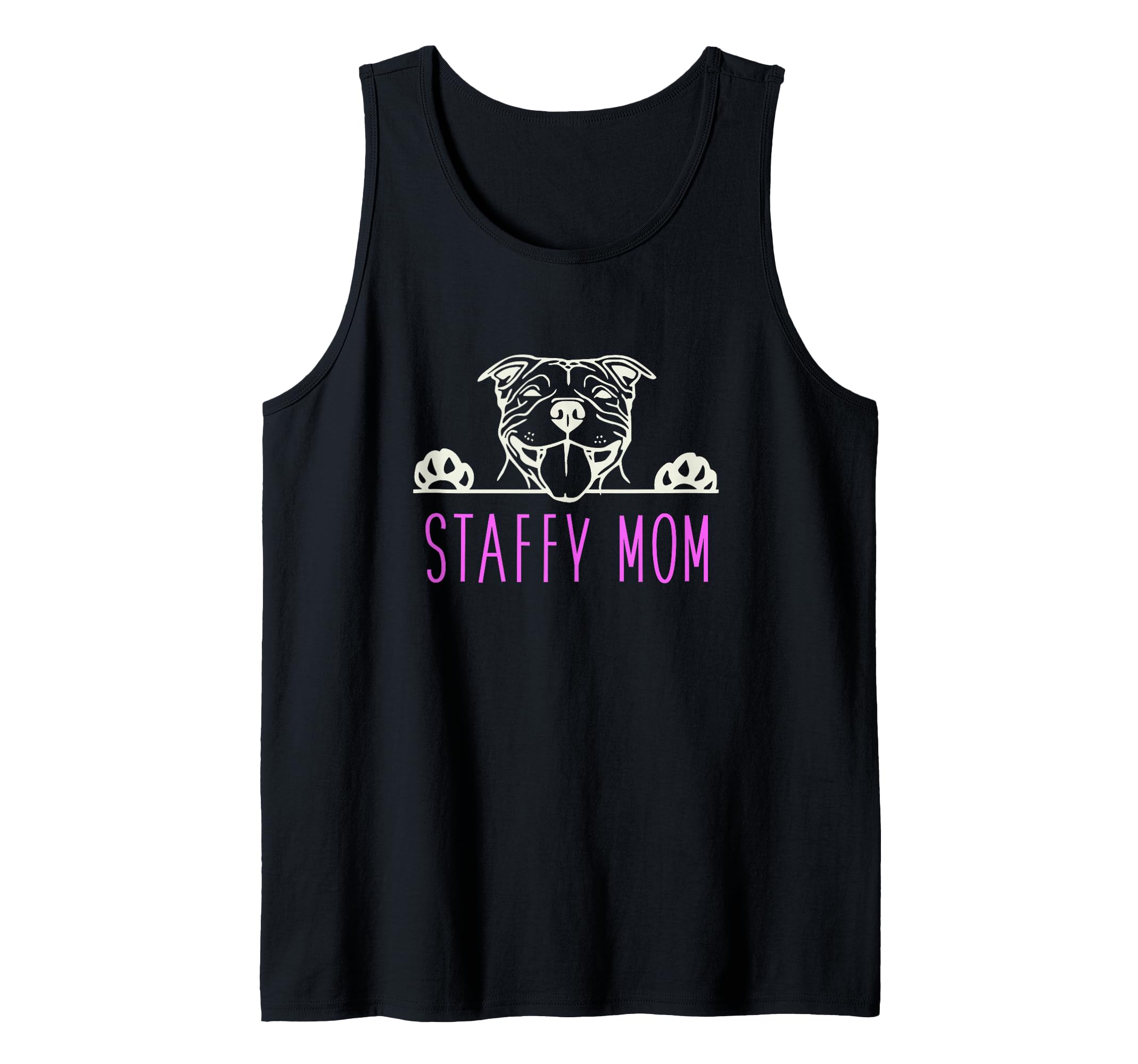 Staffy Mom with Staffordshire Bull Terrier Dog Tank Top