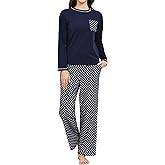 GAESHOW Women's Pajama Sets Long Sleeve Cotton Pj 2 Piece Pajamas Soft Sleepwear Ladies Lounge Sets