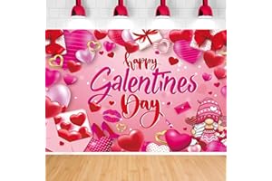 HABDJILTY Happy Galentines Day Banner,Red Pink Happy Valentines Day Banner,Galentine Day Banner for Valentines Day Wall Decorations,Galentines Day Background for Valentine Party Decorations