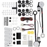 JDMSPEED New Universal Electric Power Window Lift Regulator Conversion Kit with Switches Wiring and Hardware for 2 Door Pickup SUV Truck Van Car