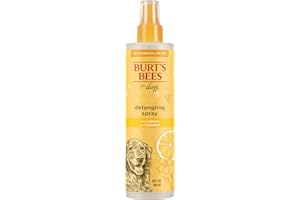 Burt's Bees for Pets Detangling Spray for Dogs with Lemon and Linseed Oil, 99.7% Natural Origin Formulas, Waterless Canine Shampoo - Gentle Dry Cleanser for Pups 10 oz