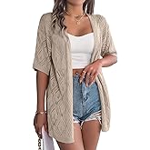 QegarTop Crochet Cardigan Sweaters for Women 2025 Trendy Summer Cover Ups Lightweight Soft Beach Kimonos Vacation Outfits