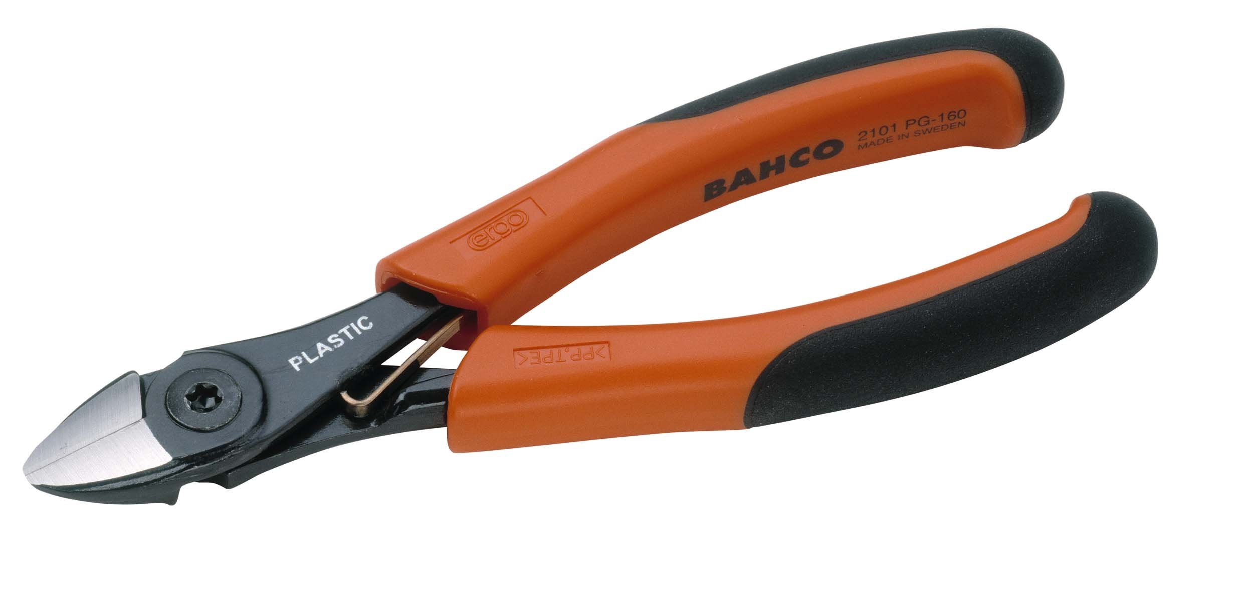 Bahco 2101PG-160 Ergo Side Cutting Pliers for Plastic, Multi-Colour, 160 mm