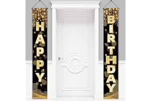 MDCGFOD Birthday Decorations Banner, Happy Birthday Door Sign for Men Women Boys Girls Ideal Birthday Decorations Party Supplies Outdoor Indoor 72 x 12 Inch
