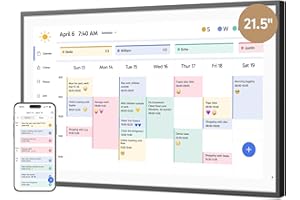 Dragon Touch 21.5" Digital Calendar Chore Chart – 1080P Full HD Interactive Touchscreen, Smart Family Planner, Hearth Display Digital Calendar Wall & Desk Mountable for Seamless Scheduling Black