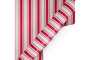 LaRibbons Christmas Wrapping Paper - Mini Roll, Classic Red & White Striped Gift Wrap for Christmas, Holiday, Winter Party, 1