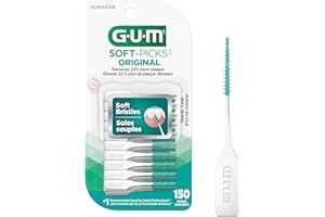 GUM Soft-Picks® Original Dental Picks, Between Teeth Cleaning, On-The-Go Travel Case, 150 Picks